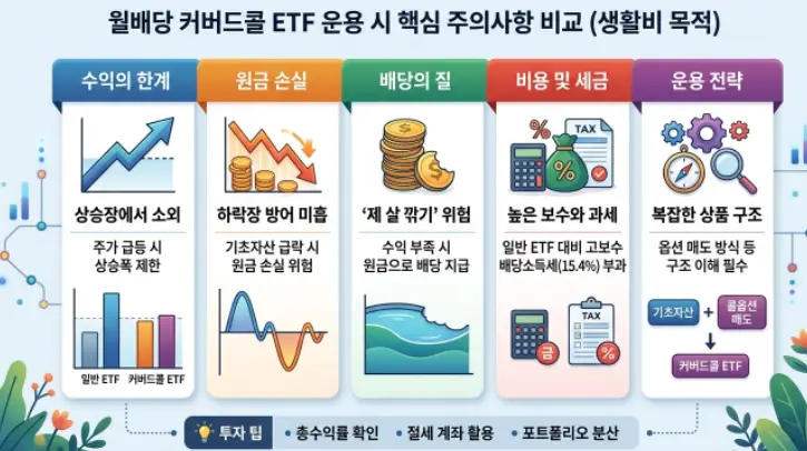 월배당 커버드콜 ETF 수익으로 생활비 마련할 때 주의할 점-1