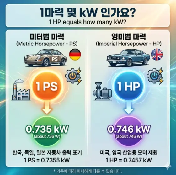 1마력-kw