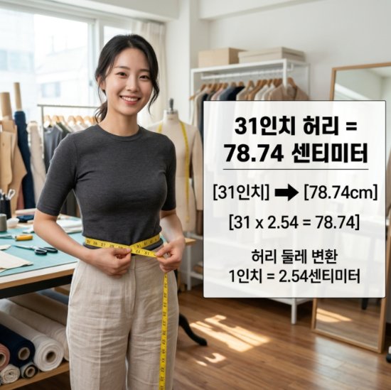 허리-31인치-몇cm