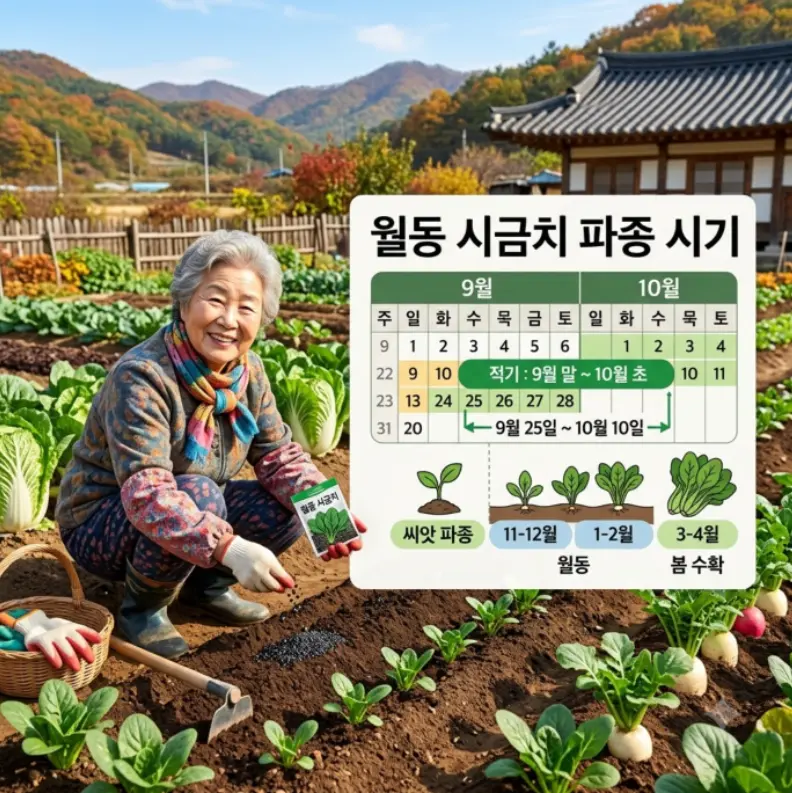 월동시금치-파종시기