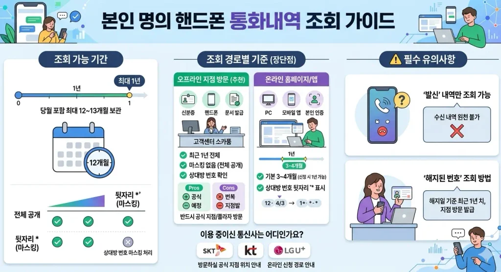 본인-명의-핸드폰-통화내역-조회-기간과-확인-방법
